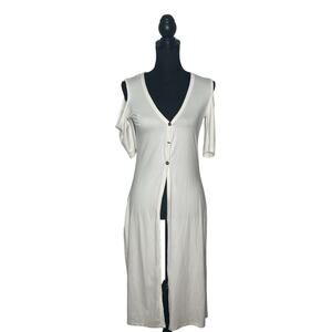 Love Long Short Sleeve White Top Size Large